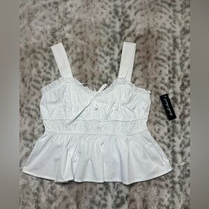 Derek Heart Women Blouse Top With  Straps And Tiers Large White New